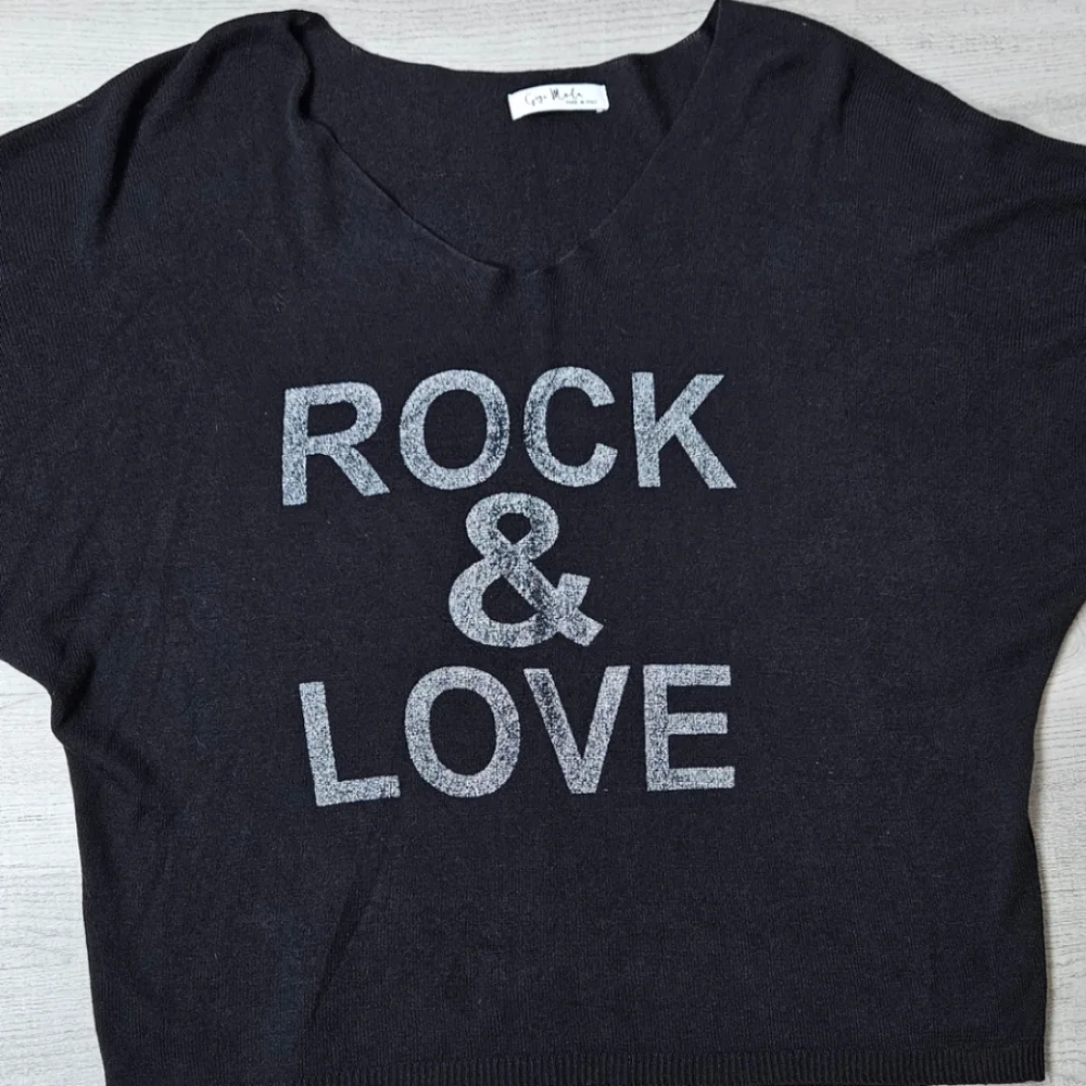 Gigi Moda Mohair Blend Rock & Love Black Dolman 3/4 Sleeve Sweater ONE SIZE 1218 - Picture 3 of 9